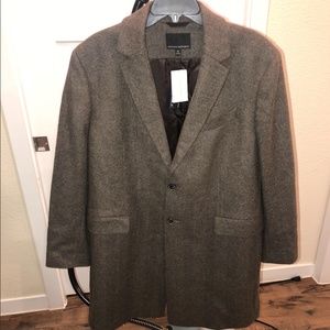 Italian 79% Wool Grey Herringbone Coat
